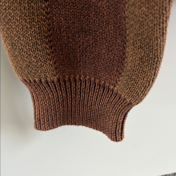 Women's Brown Checkered Crew Neck Sweater . 100 percent cotton NWT - Picture 3 of 4